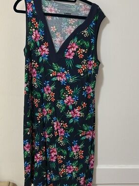 Lands' End Floral Sleeveless Dress Size M